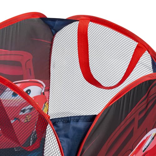 Disney Pixar Cars Pop Up Hamper - Lightning McQueen Racecar Mesh Laundry Basket/Bag with Durable Handles - Storage for Clothes and Toys - color: Blue - Cars