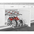 Rev-A-Shelf 2-Tier Kitchen Cabinet Pullout 20.75" Cabinet Organizer for Pots, Pans, and Lid Cookware, Adjustable Heavy Duty Wire, Chrome, 5CW2-2122-CR - size: 21 in.