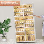 SYNCVIBE Collapsible Shoe Rack Organizer 9 Tiers-36 Pairs Foldable Shoe Cabinet with Doors, Large Plastic Folding Shoe Cabinet, Easy Assembly Shoe Shelves Organizer for Entryway, Living Room - size: 9 Tiers -36 Pairs