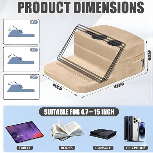 TabCouchCaddy - Couch Cup Holder Tray Pillow - Bed, Couch Caddy, Sofa, RV & Car - Holds Drinks, Snacks, Remotes, Phones, Kindle, Tablet | Bed Cup Holder (Beige) - color: Beige