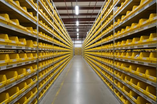 Hudson Exchange 12 x 6 x 4" (12 Pack) Plastic Nesting Storage 12” Shelf Bin Container - 15 lb Capacity, Yellow - color: Yellow, size: 12 Pack