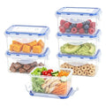 KIGI Small Food Storage Containers, Rectangle, 4-Sided Locking Airtight Lids, BPA-Free Plastic, Leak-Proof, Ideal for Lunch, Meal Prep, Snack & Portion Control, 17 oz / 2.1 Cup, 12 Piece Set - size: 2.1 cup (12-Piece)