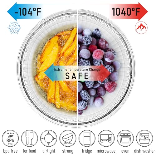 Stackable Space-Saving Set of 5 Nesting Glass Bowls with Bamboo Lids for Foodprep, Storage, Baking, Mixing & Cooking, Microwave & Oven Safe BPA Free Heat Resistant Inert Borosilicate Glass - color: 5 Mixing Bowls with Bamboo Lids (Ribbed)