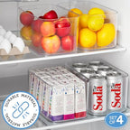 STORi Bliss 10" x 6" Open Clear Pantry Organizer Bin, Set of 4, Plastic Containers with Handle for Kitchen, Fridge, Cabinet, Closet, Bathroom, Undersink Storage Made in USA - style: Set of 4