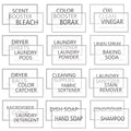 32PCS Laundry Room Labels Waterproof, Clear Laundry Labels for Jars, Transparent Stickers for Organizing Bottles, Detergent Dispensers & Storage Containers (2.8"X1.7")