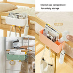 Bedside Organizer Storage Caddy Hanging as Bunk Bed Storage Accessories Handrail Multi Pockets for Dorm Bunk Bed Shelf
