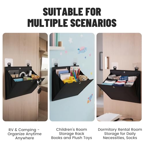 2-Packs Over The Door Organizer - Foldable Hanging Storage Rack with Adhesive Hooks for Shoes, Toiletries | No Drill Space Saver for Narrow Doors in RV, Dorm, Bathroom, Closet (2PCS)