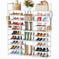 Mavivegue 10 Tiers Shoe Rack, Large Storage Space, 55-60 Pairs, White, Polypropylene - color: White, size: 3 Row 10 Tier