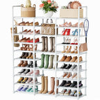 Mavivegue 10 Tiers Shoe Rack, Large Storage Space, 55-60 Pairs, White, Polypropylene - color: White, size: 3 Row 10 Tier