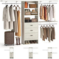 iSunirm 8FT Closet System, 96'' Closet Organizer System with 3 Hanging Rods, Wall Mount Bedroom Wardrobe with 3 Drawers Walk-in Closet, Adjustable Garment Rack from 5 to 8FT(Cut to Fit), White Oak - color: White Oak