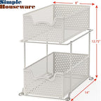 Simple Houseware 2 Tier Sliding Cabinet Basket Organizer Drawer, White - color: White, size: 1-Pack