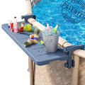 POOLHACKER Poolside Bar, [Original] Swim Up Bar Exclusively for Above-Ground Round Pools. Patio Poolside Table Smart Fold Easy Maintenance, Weather Resistant Stable Tabletop (Phantom Gray) - color: Phantom Gray