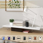 Monitor Stand Riser,Wood & Acrylic Computer Monitor Stand with LED Light,Desk Accessories Desktop Organizer Stand for Computer,Laptop,Printer,PC & TV Screen Riser