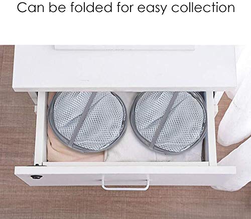 Larpur Pack of 3 Pop up Laundry Hampers, Collapsible Laundry Baskets, Portable Mesh Clothes Hampers for Home Room, College Dorm, Apartment, Foldable Hamper with Carry Handles, Gray - color: 3*Grey