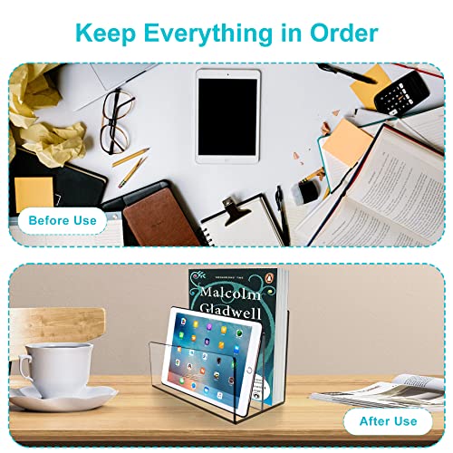 Boloyo Acrylic File Holder,1PC 2 Sections Clear File Organizer Mail Letter Sorter Desktop Folder Holder for Home Office School Envelope Bill Filling Paper Document - color: Clear, size: 2 Sections(1PC)
