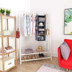 MAX Houser 5 Shelf Hanging Closet Organizer, Space Saver, Cloth Hanging Shelves with 4 Side Pockets, Foldable, Grey - color: Grey-6