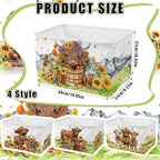 4 Pcs Highland Cow Storage Bin Collapsible Western Cow Themed Fabric Storage Basket with Handle American Country Style Organizer for Home Bedrooms Baby Clothes Toys Books - style: Highland Cow