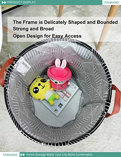 FANKANG Storage Basket, Nursery Hamper Canvas Laundry Basket Foldable with Waterproof PE Coating Large Storage Baskets for Kids Boys and Girls, Office, Bedroom, Clothes,Toys（Black Magic cube） - color: Black Magic cube