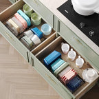 Expandable Food Container Lid Organizer,Large Capacity Adjustable 8 Dividers Detachable Lid Organizer Rack for Cabinets, Cupboards, Pantry Shelves, Drawers Keep Kitchen Tidy,Black 10.2”wide,3.6 Pound. - color: Black