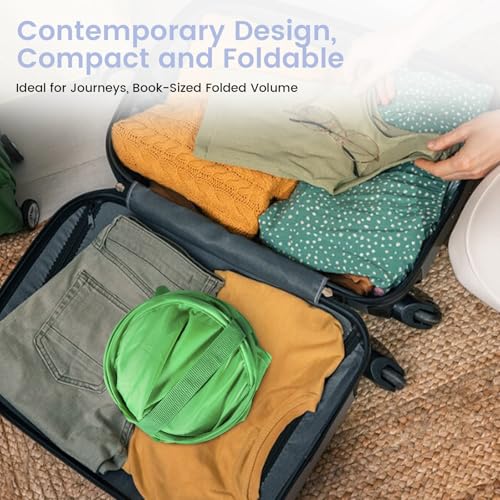 HOUSE AGAIN Upgraded Polyester Pop Up Laundry Hamper, Collapsible Laundry Baskets with Durable Handles Solid Bottom High Steel Frame and Side Pocket, Easy Open & Save space,Perfect for Storage(Green) - color: Green, size: 1-Pack