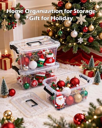 NUMIFUN Plastic Storage Bins with Lids 6 Pack Storage Organizer, 7 Quart Stackable Storage Bins with Buckle-Up Latches and Handle Storage totes easy for Home Office Pantry Organization, Clear Lids - color: Clear