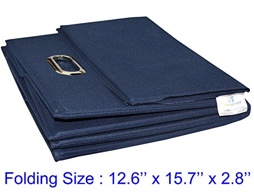 Extra Large Laundry Hamper with Laundry Bag, Foldable Clothes Basket with Metal Handles & Moisture-Resistant Base, Premium Durable Fabric for Bathroom, Dorm, and Family (Navy Blue) - color: Navy Blue