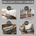 2 Pack Underbed Shoe Storage Organizer, Under Bed Shoe Organizer for Closet, Fits 14 Pairs & 4 Boots, Sturdy Shoe Bags for Storage, Shoe Organizer for Under Bed
