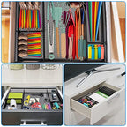 Desk Drawer Organizer Tray with Adjustable Compartments, 6 Grid Metal Mesh Drawer, Multi-use Desk Organizer Storage Box Set for Office,Home,School Supplies, 12.6X9X1.9 inch