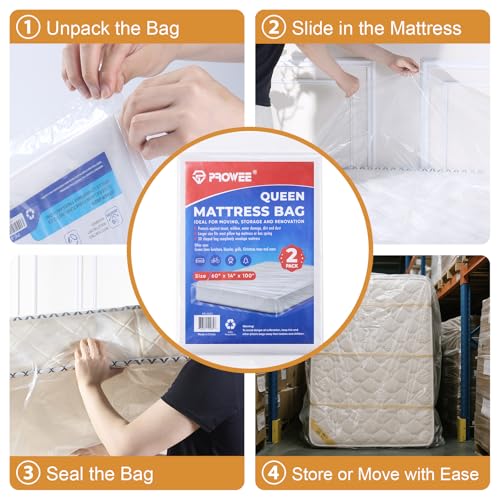 2 PK Queen Mattress Bags for Moving Storage,Mattress Bag for Disposal, Mattress Storage Bag Queen Mattress Cover for Moving - size: Queen/Full,2 Pack, style: Economical Protection(1.5Mil Thick)