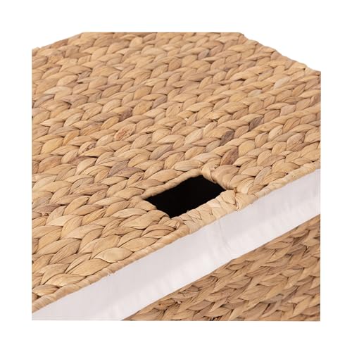 Seville Classics Premium Natural Handwoven Portable Laundry Bin Basket with Carrying Handles, Household Storage for Clothes, Linens, Sheets, Toys, Rattan, 3-Piece Hamper Set - color: Natural Water Hyacinth, size: Sorter on Gold Sphere Casters