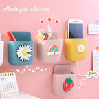 2 Pcs Remote Control Holders,Cute Pen Holder for Wall,Pink Pencil Holder For Wall,Pen Organizer for Wall,Remote Control Holder Wall Mount