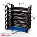 Officemate Recycled Desk Tray, Side Load, 15 1/8 x 8 7/8 x 15, Letter/A4, 6/PK (26212)