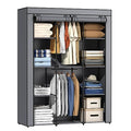 Portable Closet, Wardrobe Closet with 10 Storage Shelves and 2 Hanging Rods, Non-Woven Fabric Cover, 52.4 x 18.1 x 66.6 Inches Closet Organizer for Bedroom, Gray - size: Large