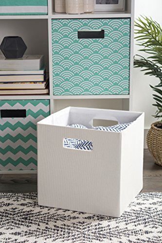 DII Poly-Cube Storage Collection Hard Sided, Collapsible Solid, Large, Off White - color: Off White, size: Large Square, 13x13x13"