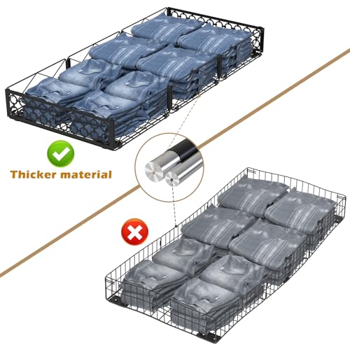 NADAMOO Large Under Bed Storage with Wheels, Low Profile Rolling Under Bed Storage Containers，Foldable Metal Under the Bed Organizer Bins for Bedroom，1 Pack - style: Pack of 1