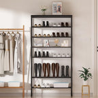 8 Tiers Shoe Rack, Large Capacity Shoe Rack Holds 32 Pairs of Shoes, Durable and Stable, Adjustable Metal Shelf Stackable Shoe Shelf for Entryway, Hallway, Living Room, Closet - color: Black, size: 27.8" x 10.8" x 52.6"