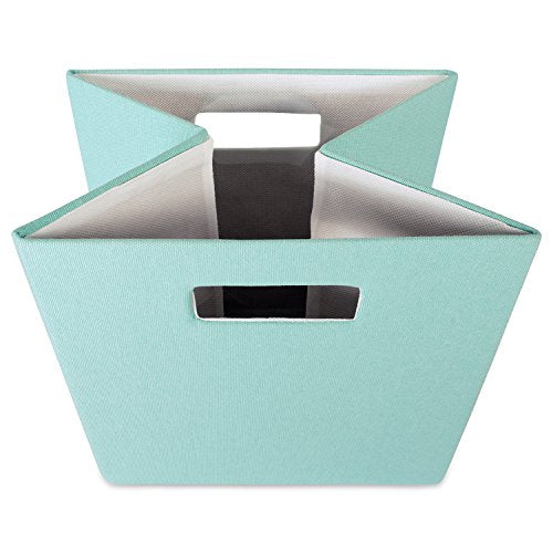 DII Poly-Cube Storage Collection Hard Sided, Collapsible Solid, Small, Aqua (Pack of 2) - color: Blue, size: Small Square, 11x11x11" (Pack of 2)