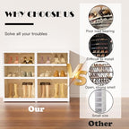 3-Tier Portable Shoe Rack Organizer for Closet, 12 Pairs Shoe Container Bins, Clear Plastic Collapsible Shoes Storage Box, Stackable Sneaker Storage Shoe Cabinet with Door - size: 3 Tiers - 12 Pairs