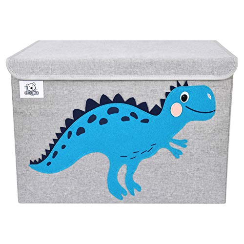 CLCROBD Foldable Large Kids Toy Chest with Flip-Top Lid, Collapsible Fabric Animal Toy Storage Organizer/Bin/Box/Basket/Trunk for Toddler, Children and Baby Nursery (Dinosaur) - color: Dinosaur