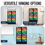 Essex Wares - 20 Pocket File Pocket Chart, Black, 28" Wide x 46" Tall - Versatile Wall Hanging File Folder Organizer for Classroom, Office, Home, and More - Wall Folder Organizer - 20 Pockets - size: 20 Pocket