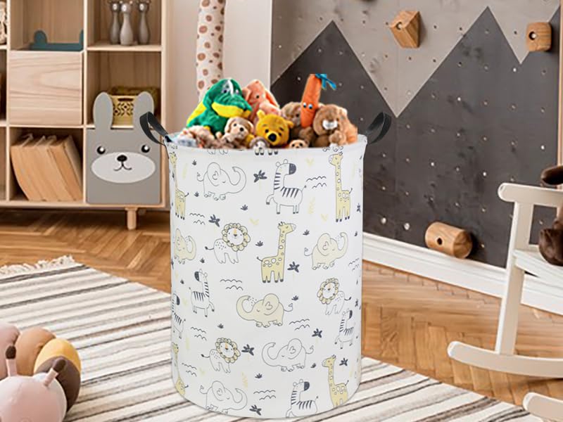 Baby Laundry Hamper Basket Baby Hamper for Nursery Boy and Girl Cute Kids Toys Storage Bin Organizer Animal Room Decor(Animals) - color: Animals