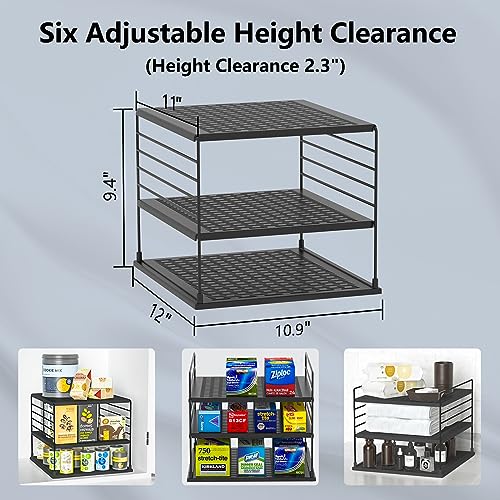 Upgraded Cabinet Organizers and Storage -Divided Compartment Holder for Plastic Bag, Wrap, Foil, Snack and Box for Kitchen and Pantry Organization and Storage, Kitchen Organization(Black) - color: Black