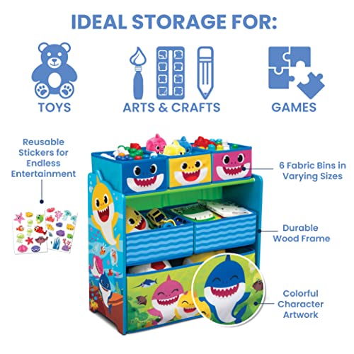 Baby Shark Design & Store 6 Bin Toy Storage Organizer by Delta Children - color: Baby Shark