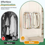 LANDNEOO 6 Pack Clear Garment Bags for Hanging Clothes with Zippers on Double Sides - 10'' Clothes Storage for Coat, Dress, and Fur in Closet - 32'' Long Suit Bags - size: 32 inch