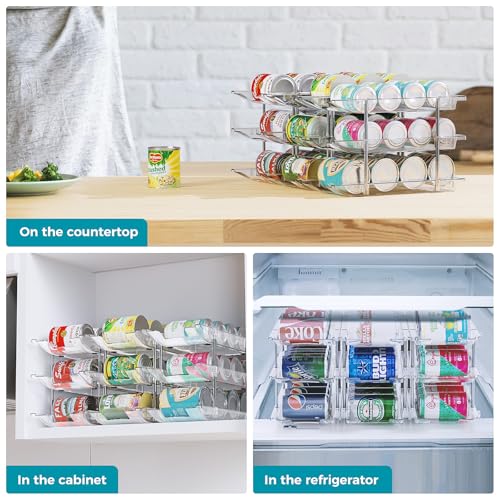 oylik Can Organizer for Pantry, 3 Tiers Can Storage Rack, up to 36 Cans Food Holders for Fridge, Cabinet and Pantry Organization - size: 3 Tiers*3 Rows