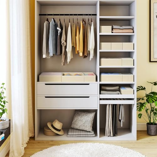 DIMJ Drawer Organizer Clothes, 24 Pack Dresser Organizer, Foldable Closet Organizers and Storage, Fabric Dresser Drawer Organizers, Drawer Dividers for Nursery, Baby Clothes, Underwears, Sock - color: Beige, size: 24 Pack