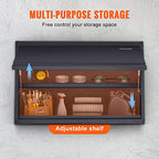 VEVOR Metal Storage Cabinet, 120lbs Load Capacity per Shelf, 20'' Tall Wall-Mounted Powder-Coating Steel Garage Cabinet with Adjustable Shelf, Press to Close & Open Door Perfect for Office Garage Tool - style: Flip up 20"