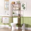 AmazerBath Bamboo Over The Toilet Storage Shelf, Over Toilet Bathroom Organizer Rack, 3-Tier Bathroom Shelves Over Toilet, Space Saver, Walnut Brown - style: Walnut Brown-3-tier