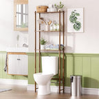 AmazerBath Bamboo Over The Toilet Storage Shelf, Over Toilet Bathroom Organizer Rack, 3-Tier Bathroom Shelves Over Toilet, Space Saver, Walnut Brown - style: Walnut Brown-3-tier