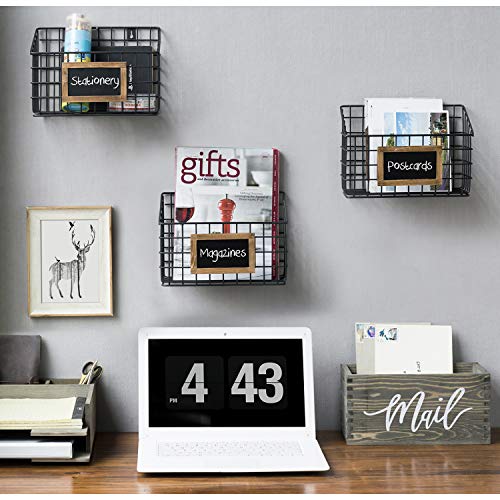 MyGift Mail Holder Storage Organizer Box Solid Wood with MAIL Script Design, Desktop Letters, Bills, Notes and Postcard Bin for Home Office Dorm Room (Vintage Gray) - color: Vintage Gray